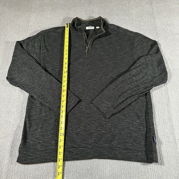ROWM 1/4 Zip Sweater Mens XL Heather‎ Black Cotton Mock Neck Preppy - Picture 7 of 8